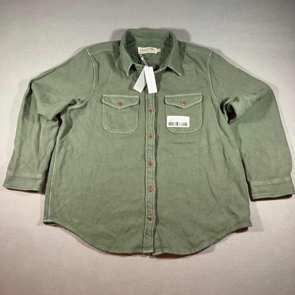 Outerknown Women Chroma Blanket Shirt XL Green Organic Cotton Shacket Eco-Friend